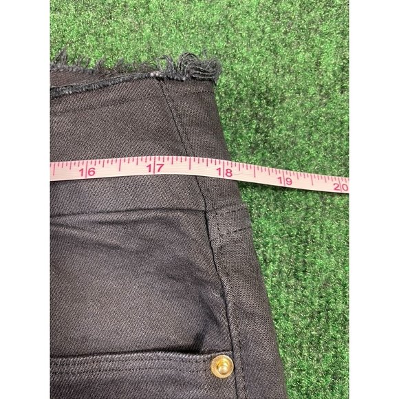 Frame Black Cut Off Waist Mini Boot Slit in Film Noir Jeans Womens Sz 30 - Picture 6 of 12